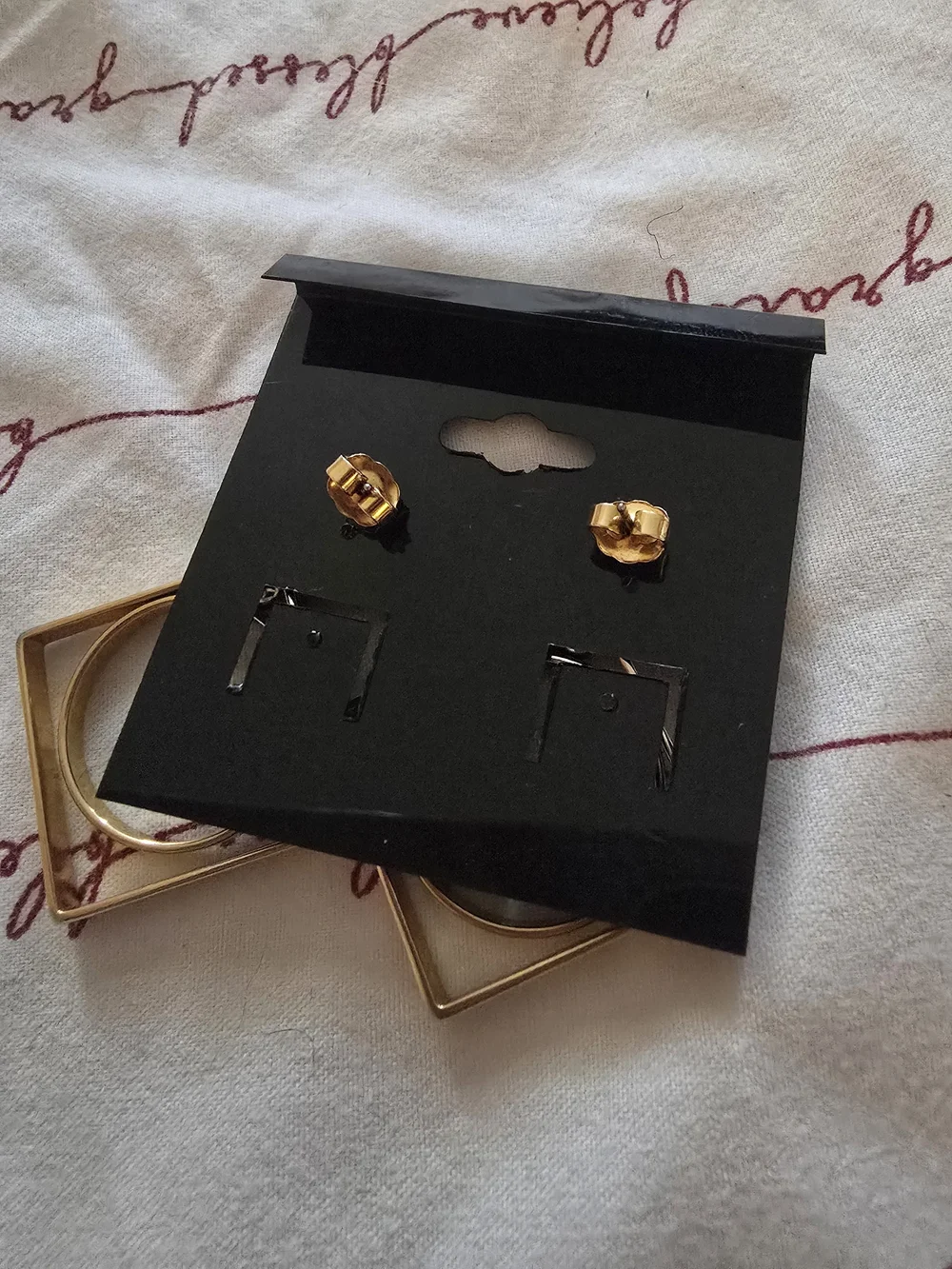 Gold Geometric Drop Earrings - Fashion
